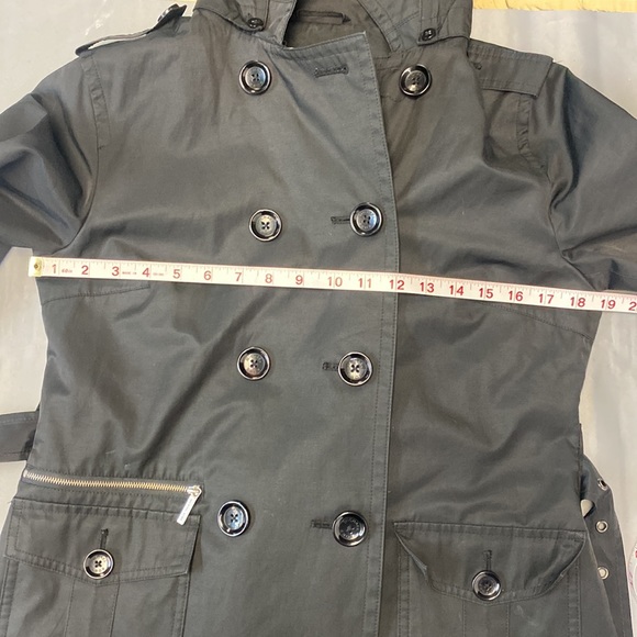 Michael Kors Belted Trench Style Rain Jacket with Removable Hood - Picture 7 of 11